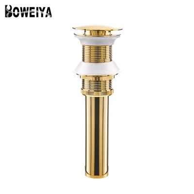Accessories Brass Big Size Assembly Gold Bathroom Basin Vessel Sink Push Down Pop up Drain Plug Without Overflow