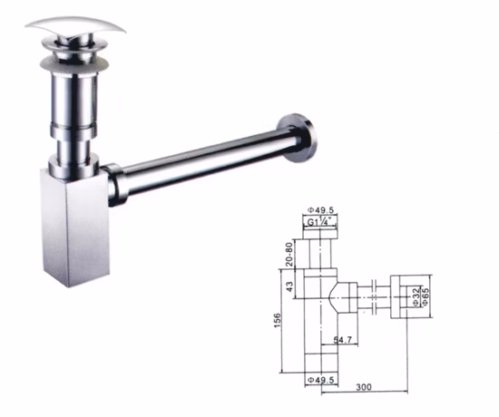 Alife Sanitary 1-1/4 Wash Basin Brass Waste Odour Bottle T Trap for Bath Room